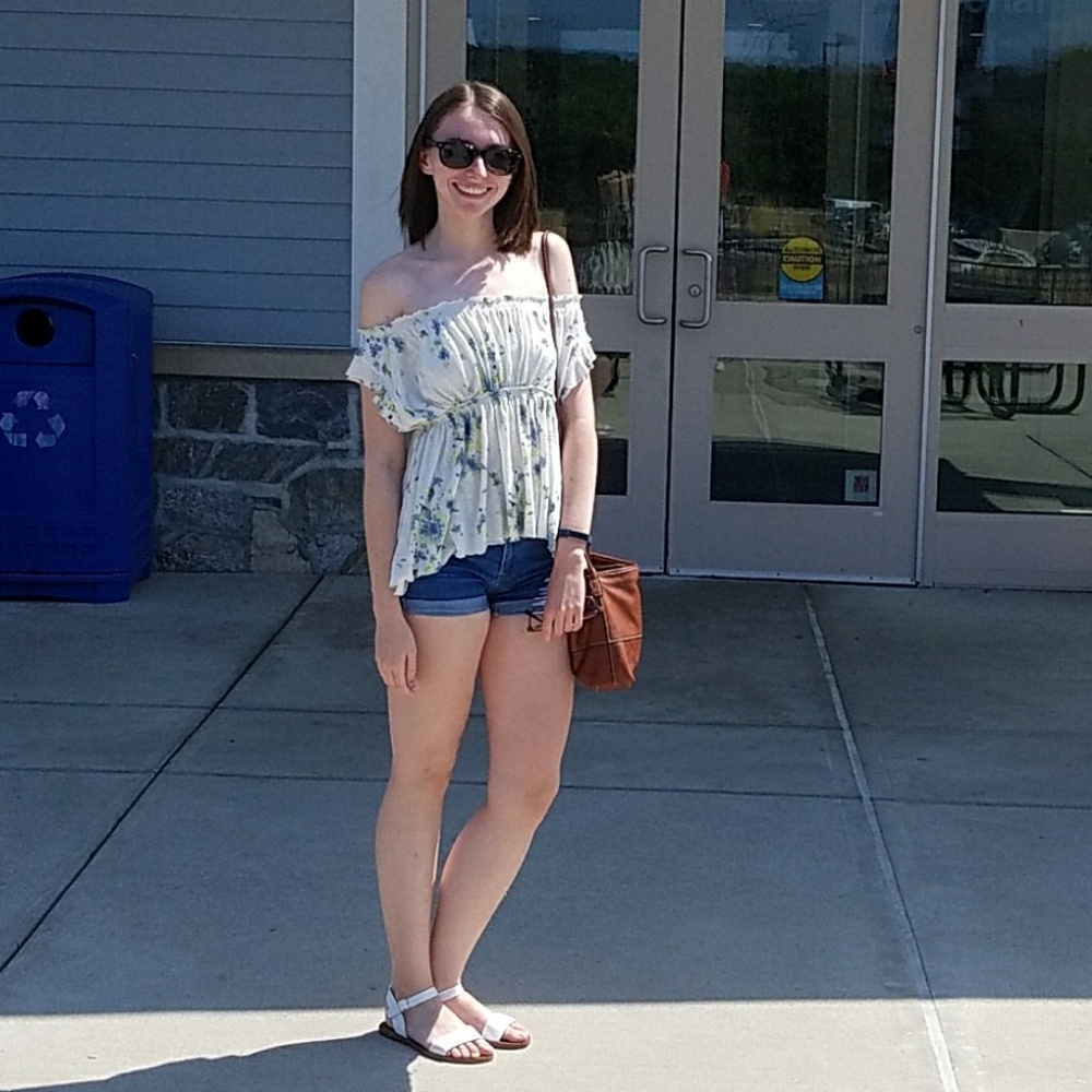 Free People Floral Off the Shoulder Top